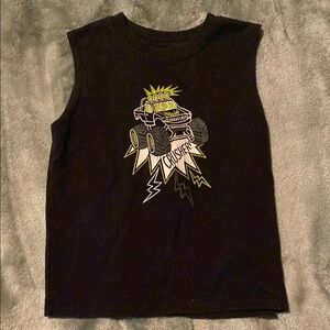 Kids Black Monster Truck Sleeveless Top